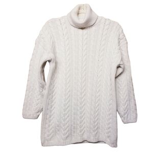 Clifford & Wills | Women's Cream Vintage Cableknit Turtleneck Sweater (Medium)